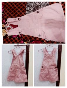 Cute Pink Overalls Dress