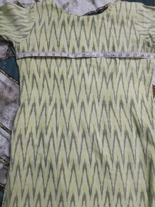 Stylish Yellow Ikat Print Kurta