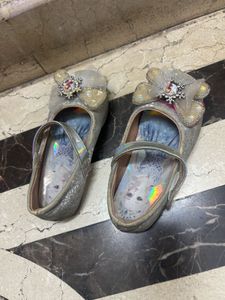 Sparkly Bow Girls Flats