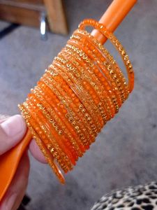 wedding Sequin Orange gown 5 to7 age with matching