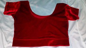 Elegant Red Velvet Blouse