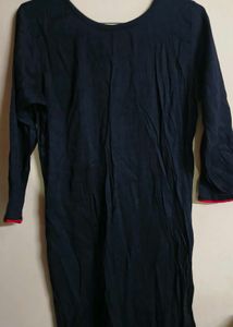 Black Kurta with Red Trim