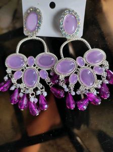 Chandelier Earrings with Purple Stones