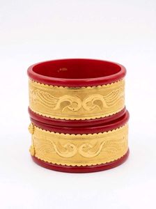 Red &amp; Gold Peacock Bangles