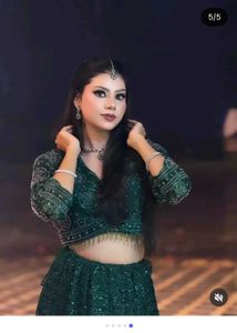 Stunning Emerald Green Sequined Lehenga Choli