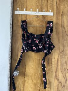 Floral Print Crop Top &amp; Shorts Set
