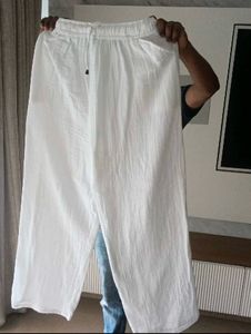 Cozy Textured White Shirt Trouser  Set