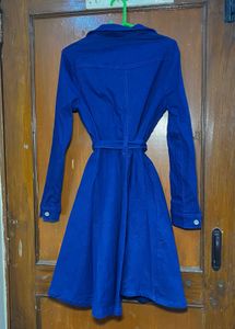 Royal Blue Long Sleeve Belted Dress
