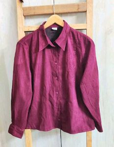 Burgundy Button-Down Shirt size-42