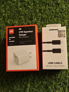 mi 27W superfast charger and samsung type c cable