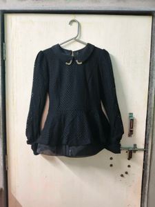 Stylish Black Peplum Top