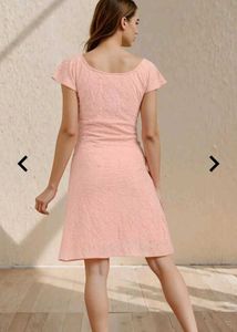 Peach Ruffle Detail Mini Dress
