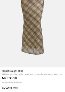 savana Plaid Skirt