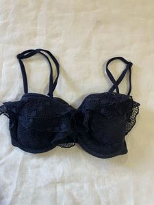 Navy Blue Crochet Bikini Top