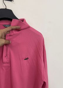 Pink Crocodile Polo Shirt