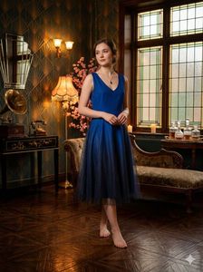 Elegant Royal Blue Tulle Dress
