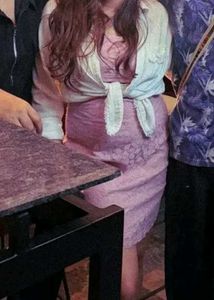 Pink Lace Cutout Dress