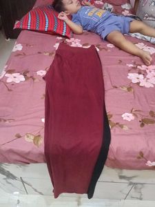 Maroon Joggers with Black Striped Pant
