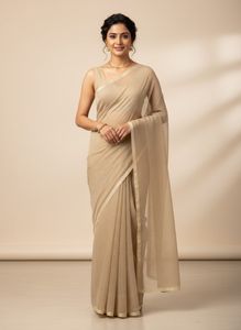 Elegant Beige net kota Saree