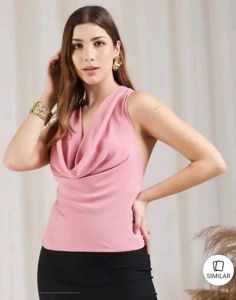 Shein Halter Cowl Neck Sleeveless Back Twisted Des