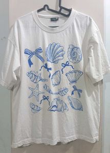 White Seashell Print T-Shirt