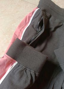 Chic Black &amp; Pink "Good Vibe" Joggers