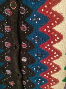 Colorful Zigzag Patterned Cardigan