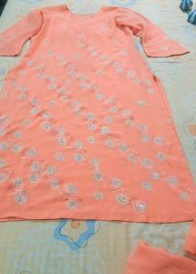 Peach Kurta Set with Dupatta