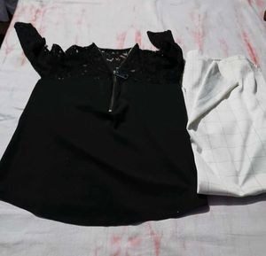 Combo Chic Black Lace &amp; Zip Top with pent