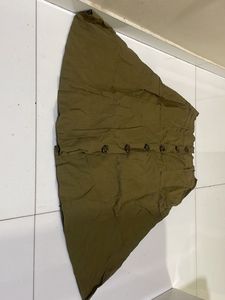 Olive Green Button Skirt
