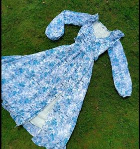 🤍🩵Cottage Core Dreamy Blue Dress🩵🤍