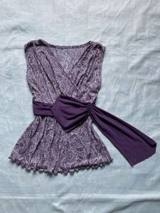 Purple Paisley Print Top