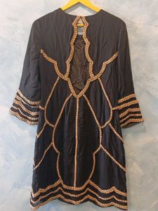 Embellished Black Mini Dress