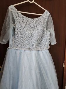 Ball gown in powder blue colour