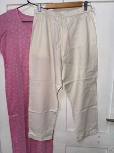 Pure cotton Floral pink Kurta pant set