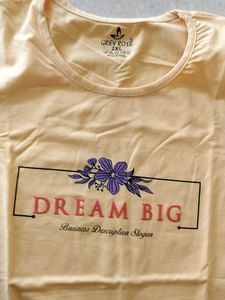 Yellow "Dream Big" Graphic T-Shirt