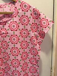 Pink Patterned Tunic Top