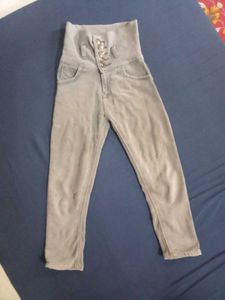 High Waisted Button Fly Jeans