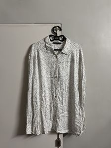 White Polka Dot Long Sleeve Shirt
