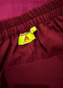 Maroon Wide Leg Pants