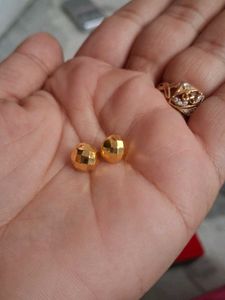 Gold Ball Stud Earrings