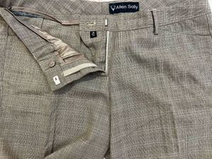 Women’s Beige Checked Formal Trousers