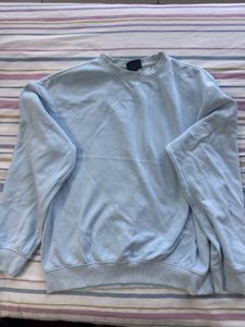 H&amp;m Light Blue Crew Neck Sweatshirt