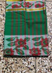 Green Cotton Saree new