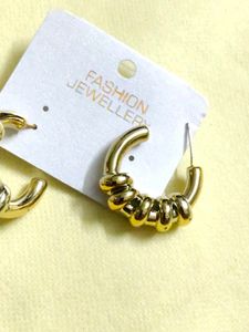 Gold Twisted Hoop Earrings