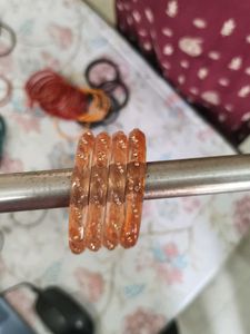 Sparkling Orange Bangles Set