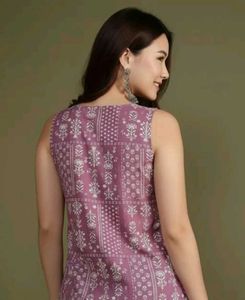 Purple Block Print Kurta