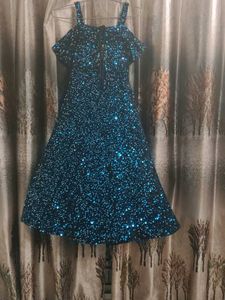 Sparkling Blue Sequin Party Dress