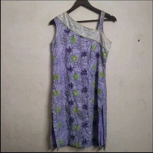 Embroidered Cotton Top And Kurta