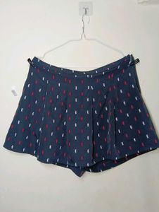 black Printed Skort